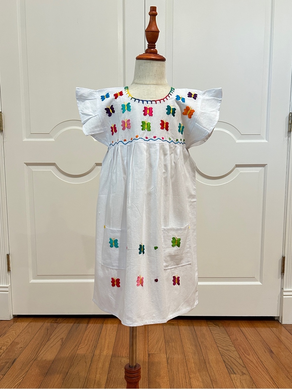Mexican Girls Dress With Hand Embroidered.